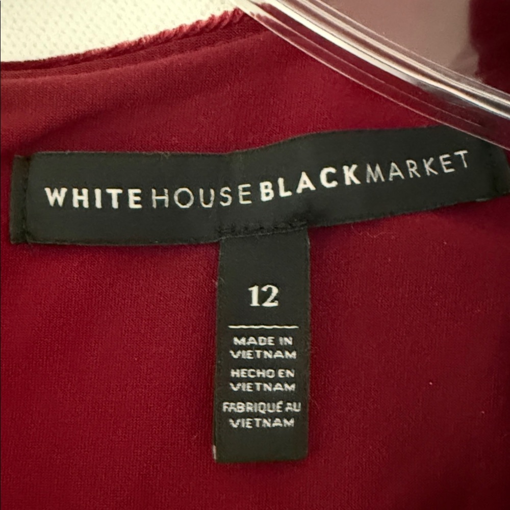 White House Black Market Deep Red Mini Dress - Picture 4 of 6